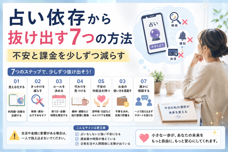 占い依存から抜け出す7つの方法｜不安と課金を少しずつ減らす